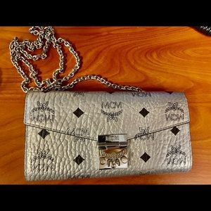 MCM silver clutch